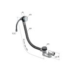 Hotbath Archie Odpływ wannowy z przelewem Gun Metal PVD AR133.BGP