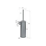 Hotbath Archie Szczotka do WC ścienna Gun Metal PVD ARA11.BGP