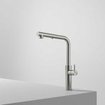 Hotbath Fellow Bateria kuchenna z wyciąganą wylewką dwufunkcyjną Steel Brushed FKM33.IX