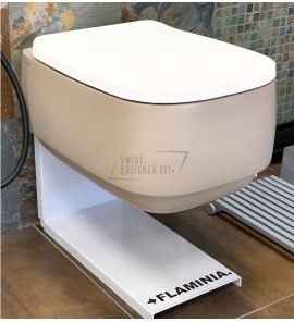 Flaminia Flag Miska WC wisząca bez kołnierza, bez deski 54x38 cm Argilla FG118GARG