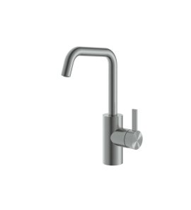 Hotbath ArchieFlag Bateria umywalkowa z obrotową wylewką Steel Brushed AF014.IX