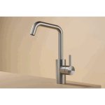 Hotbath ArchieFlag Bateria umywalkowa z obrotową wylewką Steel Brushed AF014.IX