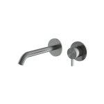 Hotbath ArchieFlag Bateria umywalkowa podtynkowa 190 mm - element zewnętrzny Steel Brushed AF025.IX
