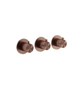 Hotbath ArchieFlag Bateria natryskowa termostatyczna z dwoma zaworami odcinającymi - element zewnętrzny Brushed Copper PVD AF7067.BCP