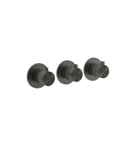 Hotbath ArchieFlag Bateria natryskowa termostatyczna z dwoma zaworami odcinającymi - element zewnętrzny Gun Metal PVD AF7067.BGP