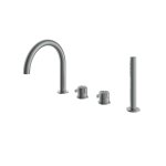 Hotbath ArchieFlag Bateria wannowa z wylewką i słuchawką prysznicową Steel Brushed AF083.IX