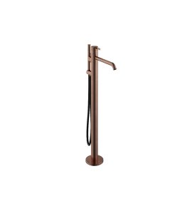 Hotbath ArchieFlag Bateria wannowa wolonostojąca ze słuchawką prysznicową i wężem prysznicowym Brushed Copper PVD AF087.BCP
