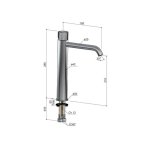 Hotbath Guy Row Bateria umywalkowa jednouchwytowa Wysoka Brushed Brass PVD GY003HR.BBP
