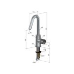 Hotbath Guy Row Bateria umywalkowa z obrotową wylewką Brushed Nickel GY004R.GN