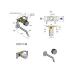Hotbath Guy Row Bateria umywalkowa podtynkowa 200 mm - element zewnętrzny Brushed Brass PVD GY005R-20.BBP