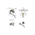 Hotbath Guy Row Bateria umywalkowa podtynkowa 250 mm - element zewnętrzny Brushed Brass PVD GY005R-25.BBP