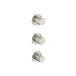 Hotbath Guy Row Bateria natryskowa termostatyczna podtynkowa 2-drożna 3-uchwytowa - element zewnętrzny Brushed Nickel PVD GY7066R.GN