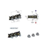 Hotbath Guy Row Bateria natryskowa termostatyczna podtynkowa 2-drożna 3-uchwytowa - element zewnętrzny Brushed Brass PVD GY7067R.BBP