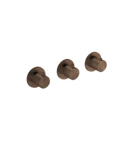 Hotbath Guy Row Bateria natryskowa termostatyczna podtynkowa 2-drożna 3-uchwytowa - element zewnętrzny Tuscan Bronze GY7067R.TB