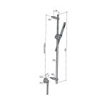 Hotbath Guy Row Drążek prysznicowy ze słuchawką, wężem PVC i przyłączem ściennym węża Brushed Nickel M317R.GN