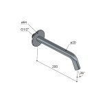 Hotbath Guy Row Wylewka ścienna 200 mm Brushed Nickel GY095R-20.GN