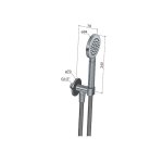 Hotbath Guy Row Zestaw prysznicowy z przyłączem kątowym ścienny Brushed Nickel M446R.GN