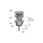 Hotbath Ace Korek umywalkowy typu klik klak Brushed Copper PVD P710.BCP