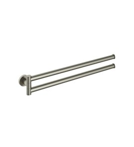 Hotbath Guy Wieszak na ręcznik podwójny z ruchomym ramieniem Brushed Nickel CBA15.GN