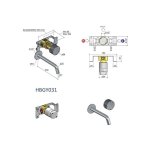 Hotbath Guy Diamond Bateria umywalkowa podtynkowa 200 mm - element zewnętrzny Brushed Nickel GY005D-20.GN