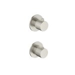 Hotbath Guy Diamond Bateria natryskowa termostatyczna podtynkowa 2-drożna - element zewnętrzny Brushed Nickel GY7009D.GN