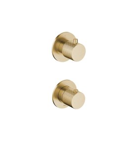 Hotbath Guy Diamond Bateria natryskowa termostatyczna podtynkowa 2-drożna - element zewnętrzny Brushed Brass PVD GY7009D.BBP