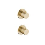 Hotbath Guy Diamond Bateria natryskowa termostatyczna podtynkowa 2-drożna - element zewnętrzny Brushed Brass PVD GY7009D.BBP