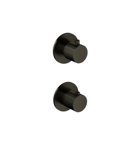 Hotbath Guy Diamond Bateria natryskowa termostatyczna podtynkowa 2-drożna - element zewnętrzny Matt Black PVD GY7009D.MBP