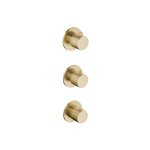 Hotbath Guy Diamond Bateria natryskowa termostatyczna podtynkowa 2-drożna 3-uchwytowa - element zewnętrzny Brushed Brass PVD GY7066D.BBP