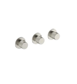 Hotbath Guy Diamond Bateria natryskowa termostatyczna podtynkowa 2-drożna 3-uchwytowa - element zewnętrzny Brushed Nickel PVD GY7067D.GN