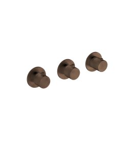 Hotbath Guy Diamond Bateria natryskowa termostatyczna podtynkowa 2-drożna 3-uchwytowa - element zewnętrzny Tuscan Bronze GY7067D.TB