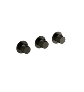 Hotbath Guy Diamond Bateria natryskowa termostatyczna podtynkowa 2-drożna 3-uchwytowa - element zewnętrzny Matt Black PVD GY7067D.MBP