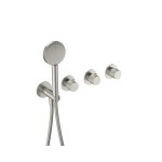 Hotbath Guy Diamond Bateria wannowa termostatyczna podtynkowa, z dwoma zaworami i słuchawką prysznicową - element zewnętrzny Brushed Nickel GY7071D.GN