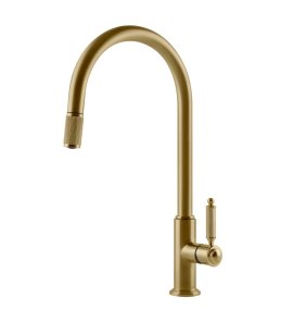   Gessi Venti20 Bateria kuchenna obrotowa z wyciąganą wylewką brushed gold PVD 60622.716 W MAGAZYNIE !!!