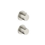 Hotbath Ace Bateria natryskowa termostatyczna podtynkowa 2-drożna - element zewnętrzny Brushed Nickel AC009.GN