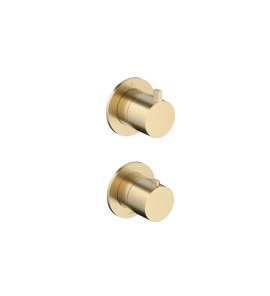 Hotbath Ace Bateria natryskowa termostatyczna podtynkowa 2-drożna - element zewnętrzny Brushed Brass PVD AC009.BBP