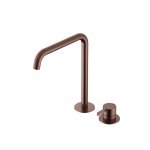 Hotbath Ace Bateria umywalkowa jednouchwytowa z 2 otworami i obrotową wylewką Wysoka Brushed Copper PVD AC023H.BCP