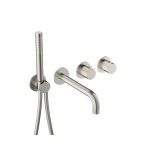 Hotbath Ace Bateria wannowa termostatyczna podtynkowa z wylewką i słuchawką prysznicową 2-drożna - element zewnętrzny Brushed Nickel AC072.GN