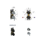 Hotbath Ace Bateria natryskowa podtynkowa 2-drożna z zaworem odcinającym - element zewnętrzny Brushed Nickel AC129.GN