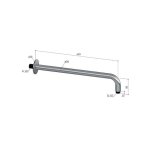 Hotbath Ace Ramie ścienne do deszczownicy 420 mm Matt Black PVD AC450.MBP