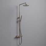 Hotbath Ace Zestaw natryskowy termostatyczna z deszczownicą Ø 200 mm i zestawem prysznicowym na drążku Brushed Copper PVD SDSAC9.BCP
