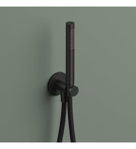 Hotbath Ace Zestaw natryskowy z uchwytem i przyłączem Matt Black PVD AC440.MBP