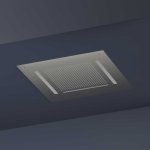 Hotbath Ace Deszczownica podtynkowa z wylewką kaskadową z dyszami mgiełkowymi 500x500 mm z oświetleniem LED Brushed Nickel AC146.GN