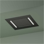 Hotbath Ace Deszczownica podtynkowa z wylewką kaskadową z dyszami mgiełkowymi 500x500 mm z oświetleniem LED Matt Black PVD AC146.MBP