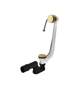 Hotbath Ace Odpływ wannowy z przelewem i systemem napełniania przez przelew Brushed Brass PVD P033.BBP