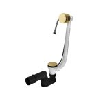 Hotbath Ace Odpływ wannowy z przelewem i systemem napełniania przez przelew Brushed Brass PVD P033.BBP