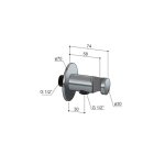Hotbath Ace Uchwyt na słuchawkę prysznicową z przyłączem Brushed Nickel AC515.GN