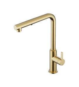 Hotbath Ace Bateria kuchenna z wyciąganą wylewką prysznicową i 2 strumieniami Brushed Brass PVD AC042.BBP