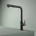 Hotbath Ace Bateria kuchenna z wyciąganą wylewką prysznicową i 2 strumieniami Matt Black PVD AC042.MBP