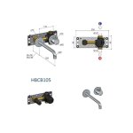 Hotbath Cobber Bateria umywalkowa podtynkowa 250 mm - element zewnętrzny Brushed Brass PVD CB105-25.BBP